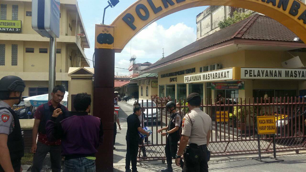 Begini Ketatnya Pengamanan di Polresta Pekanbaru