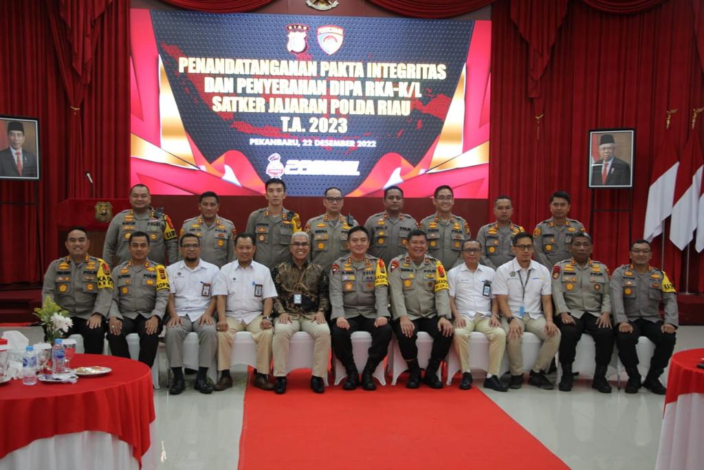 Kapolres Bengkalis Hadiri Penandatanganan Pakta Integritas Penyerahan DIPA dan Penyusunan RPD 2023