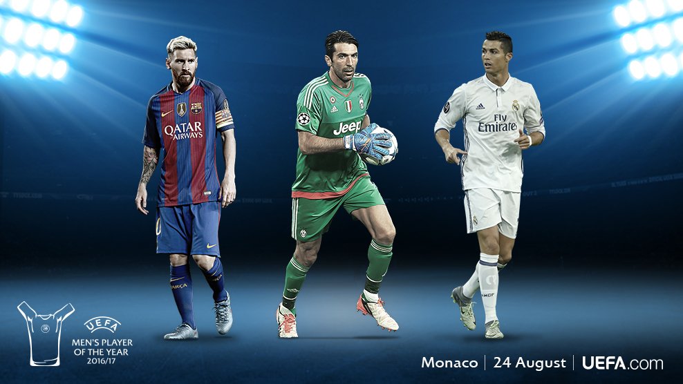 Kandidat Pemain Terbaik UEFA 2016/2017: Buffon, Messi, dan Ronaldo