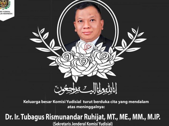 Inalillahi,  Sekjen KY Tubagus Rismunandar Meninggal Usai Sepekan Positif Corona