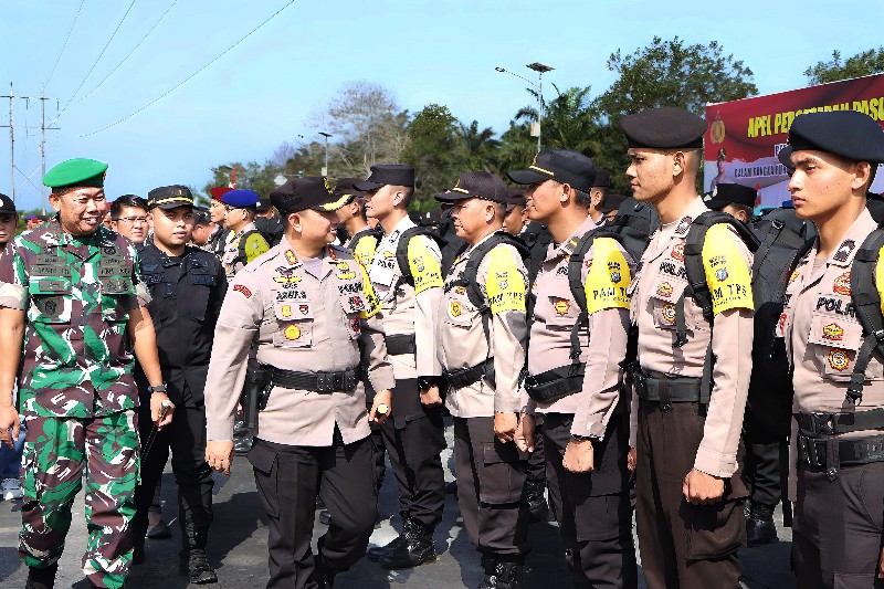 Polres Siak Kerahkan Ratusan Personel Gabungan untuk Amankan Pemilu 2024