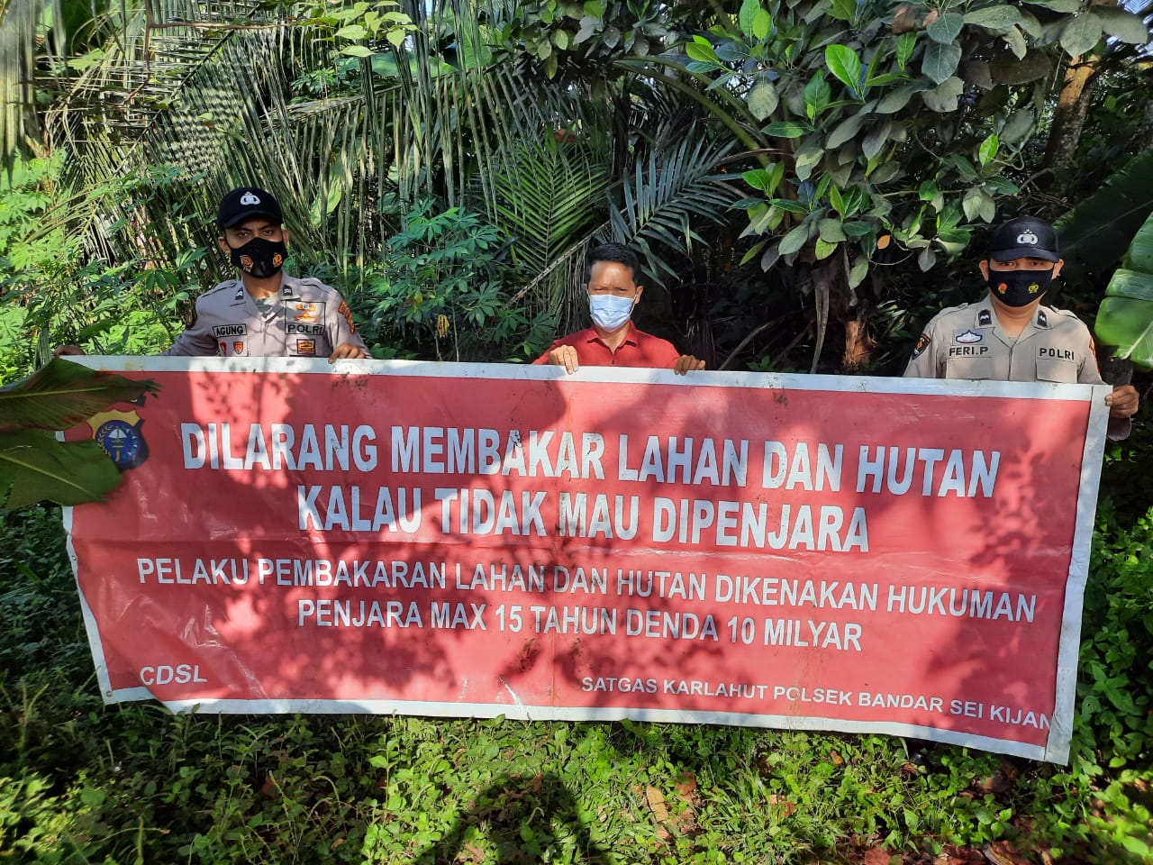 Patroli Karhutla, Polsek Bandar Sei Kijang Sampaikan Maklumat Kapolda Riau