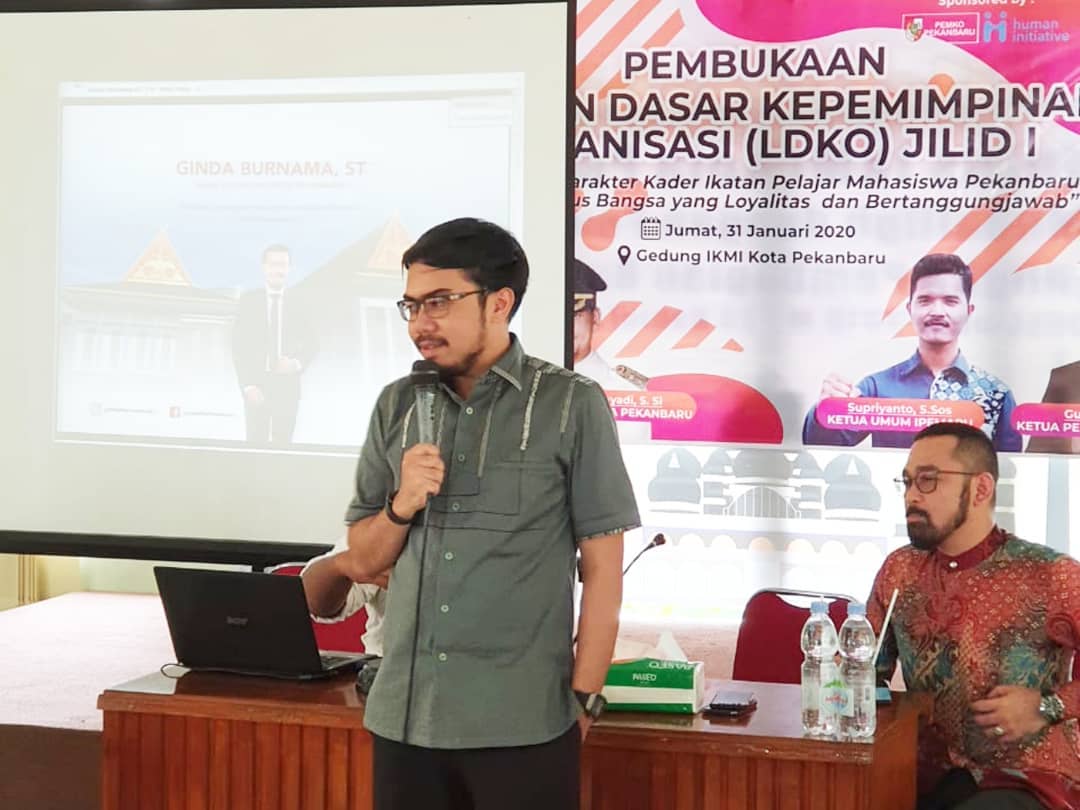 Jadi Pemateri LDKO, Ini Pesan Wakil Ketua DPRD Pekanbaru Ginda Kepada Pemuda Pekanbaru