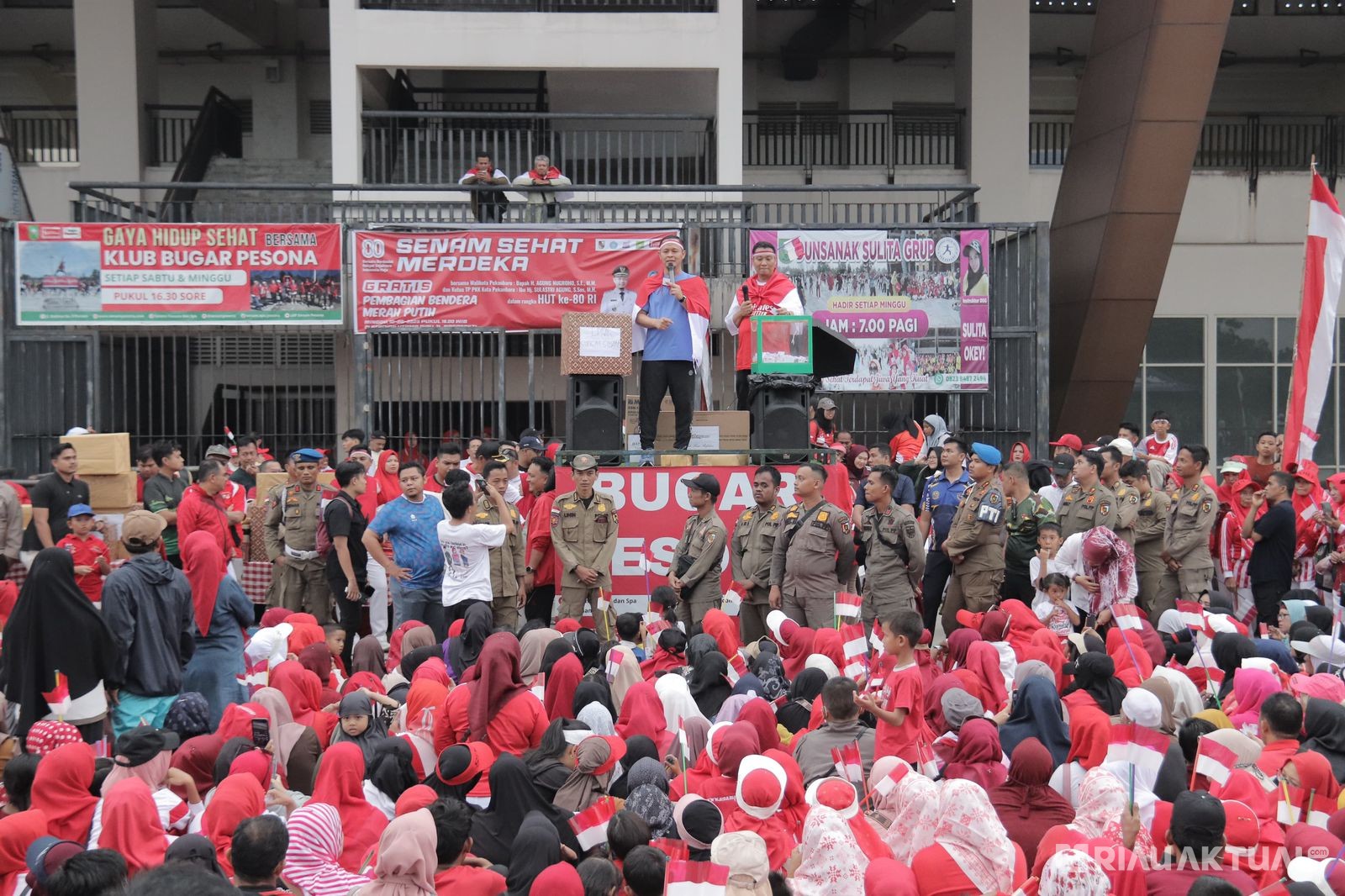 Pemerintah Kota Pekanbaru Gelar Senam Sehat Merdeka Sambut HUT ke-80 RI