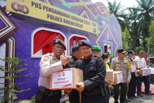 Wakapolda dan Komandan Brimob Polda Riau Pantau Pospam Ketupat Lancang Kuning 2024 di Kabupaten Kampar