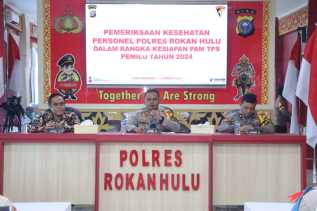 Jelang Pengamanan TPS, 322 Personel Polres Rohul Cek Kesehatan