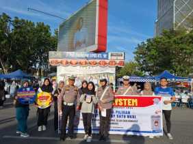Ciptakan Suasana Damai, Satlantas Pekanbaru Laksanakan Sosialisasi di Car Free Day