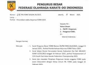 Kejurnas Karate Forki di Riau Ditunda, Ini Penyebabnya