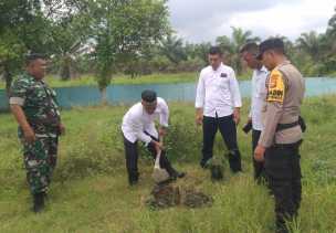 Dukung Program Kapolda, Polsek Bangko Pusako Tanam Bibit Pohon Matoa
