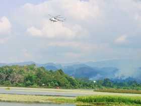 Pemadaman Karhutla di Rokan Hulu Dilakukan dengan Water Bombing