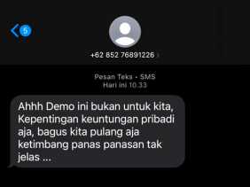 Wartawan dan Peserta Aksi Demo di Kejati Riau Terima SMS Misterius Bernada Provokatif