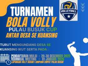 Turnamen Voli Desa Pulau Busuk Cup akan Digelar 2 Januari 2026