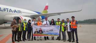 Bandara SSK II Pekanbaru Sambut Penerbangan Perdana Pelita Air