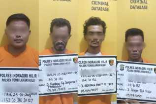 Dalam Semalam, Polsek Tembilahan Hulu Tangkap Empat Pengedar Sabu