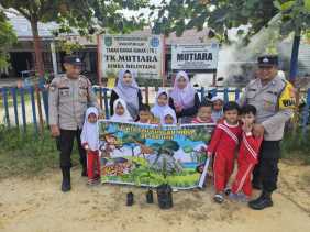 Green Policing, Polsek Rimba Melintang Tanamkan Peduli Lingkungan pada Anak Usia Dini