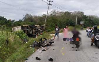 Hindari Jalan Ambles, Pelajar SMP di Gasib Siak Tewas Terlindas Mobil Dump Truck Muatan Sawit