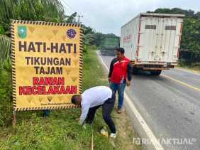 Mudik Lebaran 2023, Dishub Riau Pasang Rambu Rawan Kecelakaan, Ini Titiknya