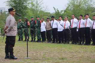 Polres Rokan Hulu Gelar Apel Pengamanan Debat Publik Paslon Bupati dan Wakil Bupati