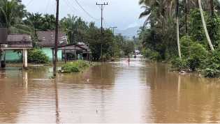 Hujan Deras Semalaman, Ratusan Rumah di Rambah Tengah Hulu Terendam Banjir