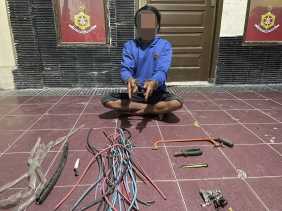 Berulang Kali Curi Kabel Elektrik PT PHR, Pria di Bengkalis Dibekuk Polisi