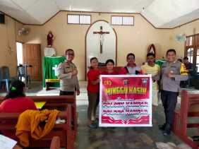 Minggu Kasih Polsek Kampar, Jemaat Gereja di Rumbio Jaya Merasa Lebih Aman dan Nyaman Beribadah