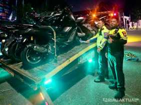 Polresta Pekanbaru Amankan 79 Motor dalam Dua Malam, Balap Liar dan Knalpot Brong Disikat