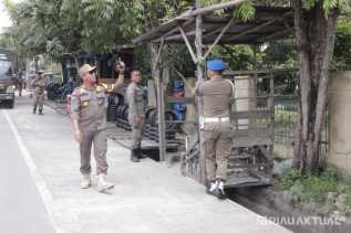 Penertiban PKL Jelang Tour De Muara Takus Terus Berlangsung