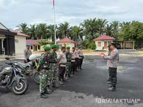 Polsek TPTM dan Koramil 02 Tanah Putih Patroli Skala Besar Jaga Kondusivitas