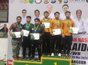 Atlet Inkai Kabupaten Inhu raih empat medali Kejurnas Karate Shokaido Piala Danrem 031/Wira Bima