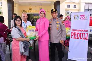 Polres Rohil Bersinergi dengan Bulog Gelar Gerakan Pangan Murah di Ujung Tanjung