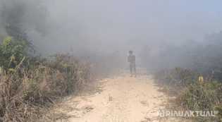 Karhutla Dekat Permukiman di Kampar, Warga Terserang ISPA dan Terpaksa Mengungsi