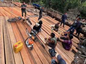 Polres Inhil Tetapkan Enam Warga Simpang Gaung Jadi Tersangka Illegal Logging