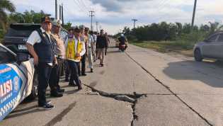 Jelang Nataru, Ditlantas Polda Riau Survei Jalan Lintas Timur Pelalawan