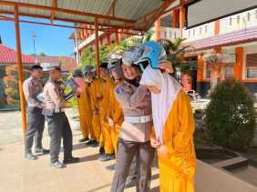 Satlantas Polres Kampar Edukasi Pelajar SMA di Bangkinang Soal Keselamatan Lalu Lintas