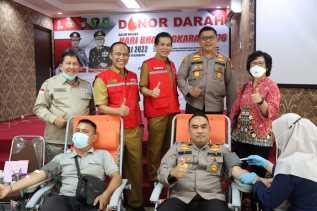 Sambut Hari Bhayangkara, Polresta Pekanbaru Gandeng PMI Gelar Bhakti Kesehatan Donor Darah 