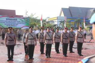 Kapolres Bengkalis Pimpin Sertijab Lima Pejabat dan Lepas Purnawirawan