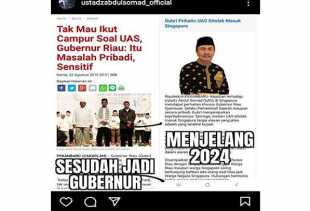 Viral! Postingan Instagram UAS Singgung Gubri : Before After Pilkada