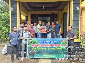 Berbagi Sembako hingga Silaturahmi, Satintelkam Polres Inhu Peringati HUT Intelijen ke-80